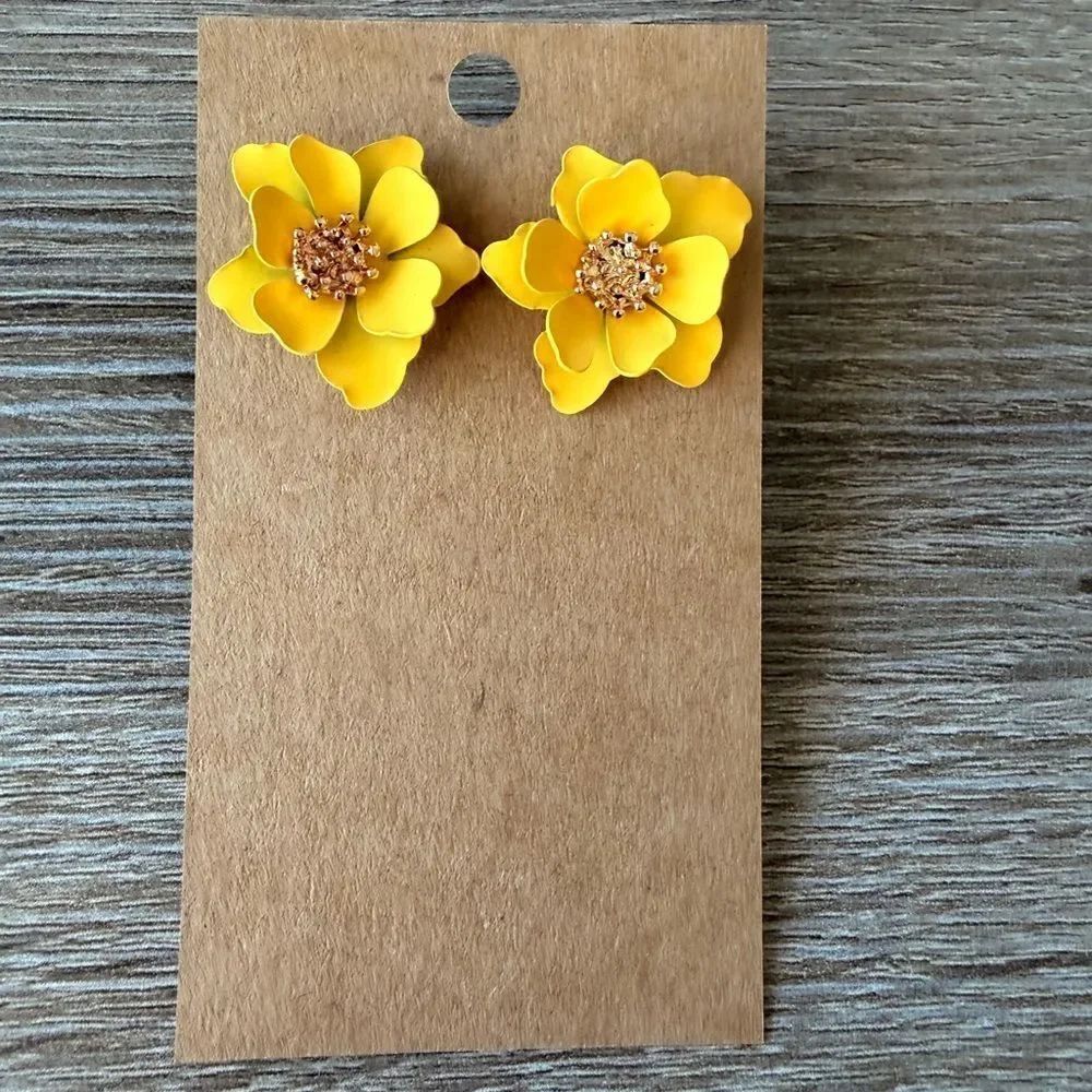 Yellow Flower Earrings N1182